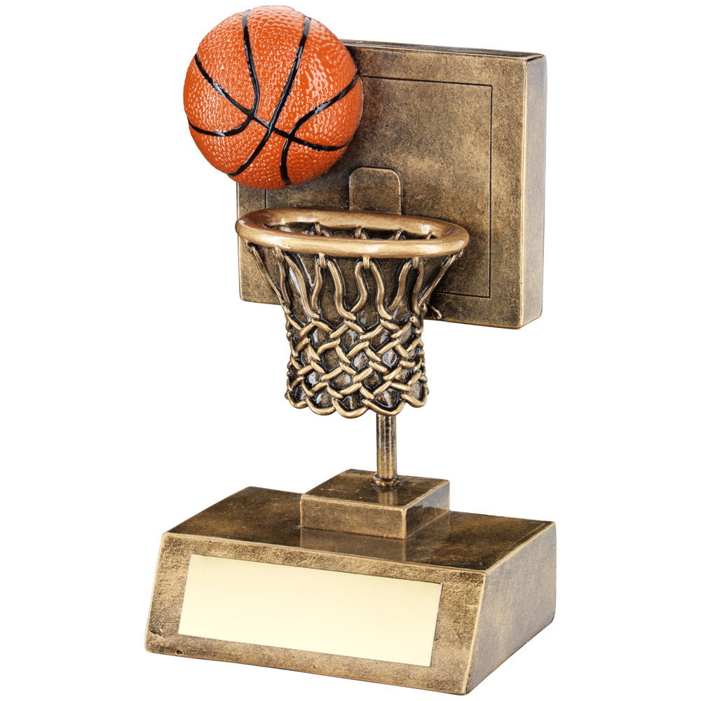 Basketball And Net With Backboard Trophy Aristocrat Trophies